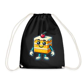 Happy cake - Drawstring Bag - black - Front