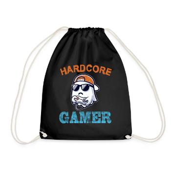 Hardcore GAMER Gaming Geburtstagsgeschenk - Turnbeutel - Schwarz - Vorne