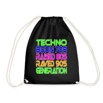 Techno Generation - Drawstring Bag - black - Front