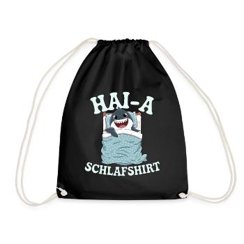Hai-A ! Chemise de nuit drôle avec requin - Sac de sport léger - noir - Devant