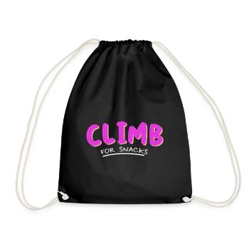 Climb For Snacks Bouldering Rock Climbing Rock Bou - Turnbeutel - Schwarz - Vorne