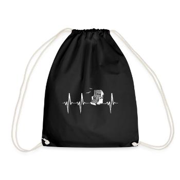 Baltic Sea Beach Basket Heartbeat North Sea Gifti - Drawstring Bag - black - Front
