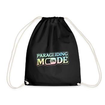 Paragliding Mode On Parachute Paraglider Skydiving - Turnbeutel - Schwarz - Vorne