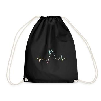Ecg Heartbeat Graphic Bouldering Mountaineering Bo - Turnbeutel - Schwarz - Vorne