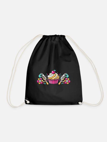 Cupcake Bäcker Backen Backen Cupcakes Konditorei Bäcker - Turnbeutel - Schwarz