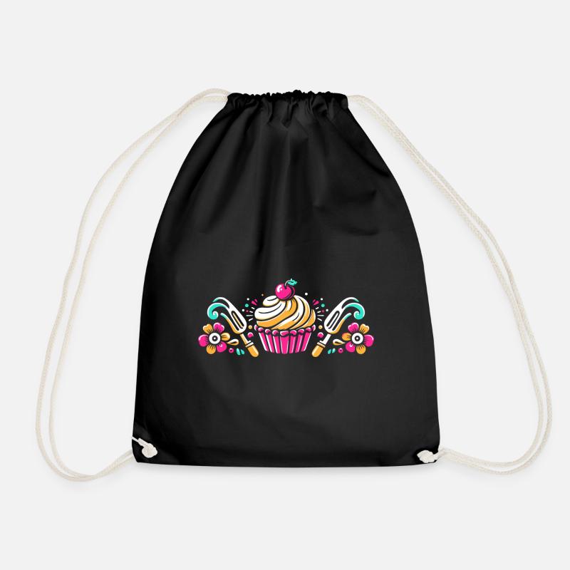Cupcake Bäcker Backen Backen Cupcakes Konditorei Bäcker - Turnbeutel - Schwarz