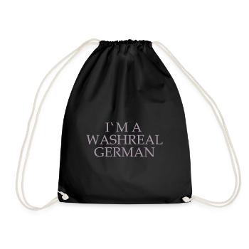 Witzige Denglisch Sprüche Waschechter Deutscher - Turnbeutel - Schwarz - Vorne