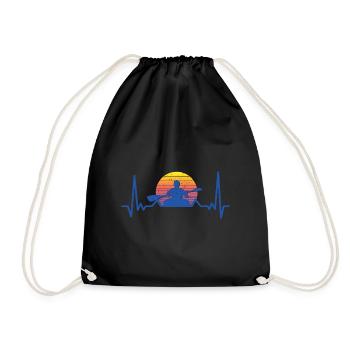 Heartbeat Graphic Kayaking Canoe Rowing Rower Padd - Turnbeutel - Schwarz - Vorne