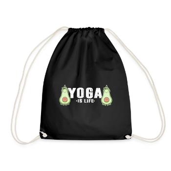 Yoga is Life - Avocado Yoga Lover Teas: Ayogado - Drawstring Bag - black - Front