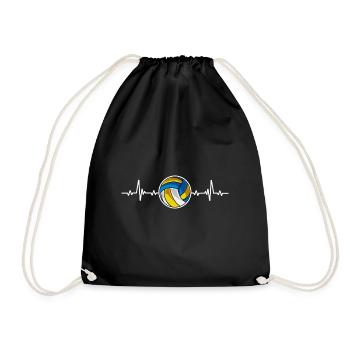 Volleyball Heartbeat Volleyball-Team Trainer - Turnbeutel - Schwarz - Vorne