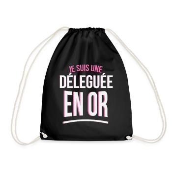 je suis une Déleguée en or cadeau idée humour - Sac de sport léger - noir - Devant