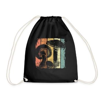 Mushroom - Drawstring Bag - black - Front