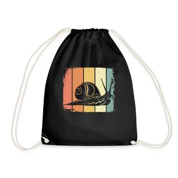 Snail - Drawstring Bag - black - Front
