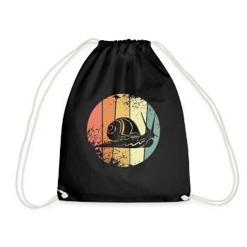 Snail retro - Drawstring Bag - black - Front