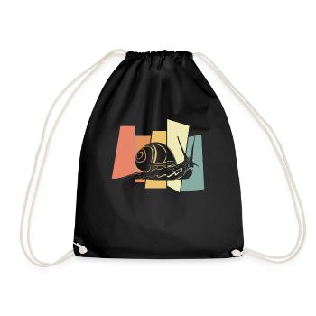 Snail - Drawstring Bag - black - Front