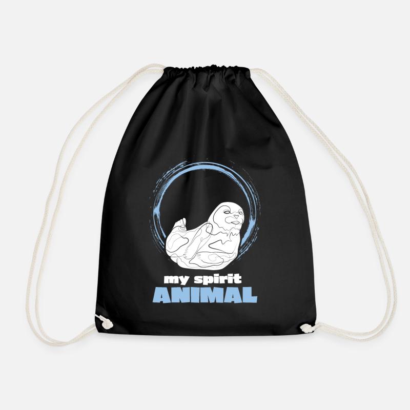 Seal baby seal - Drawstring Bag - black
