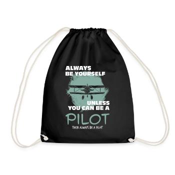 Pilot - Drawstring Bag - black - Front