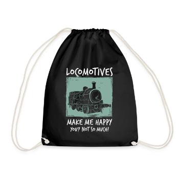 Locomotive ferroviaire - Sac de sport léger - noir - Devant