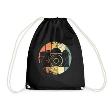 Caméra rétro - Sac de sport léger - noir - Devant