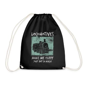 Locomotive - Drawstring Bag - black - Front