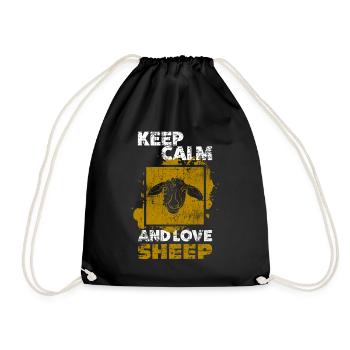 Sheep - Drawstring Bag - black - Front