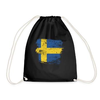 Schweden - Turnbeutel - Schwarz - Vorne