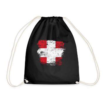 Switzerland - Drawstring Bag - black - Front