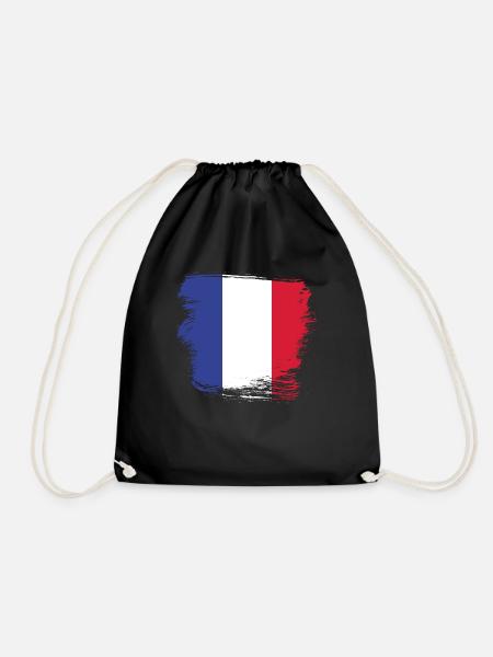 Frankreich französische Flagge - Turnbeutel - Schwarz