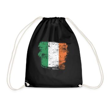 Ireland - Drawstring Bag - black - Front
