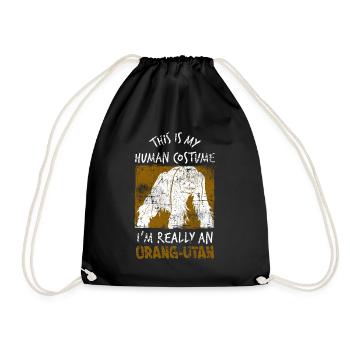 Orang outan singe costume - Sac de sport léger - noir - Devant