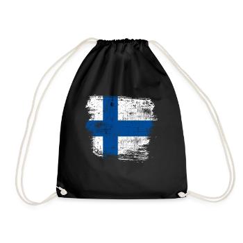 Drapeau de la Finlande - Sac de sport léger - noir - Devant