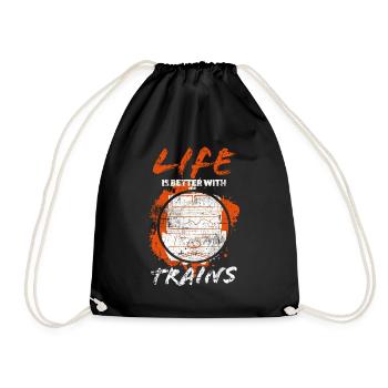 Railroad - Drawstring Bag - black - Front