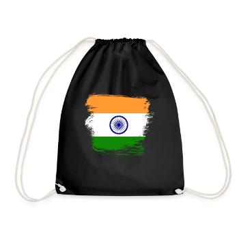 Indian Flag India - Drawstring Bag - black - Front