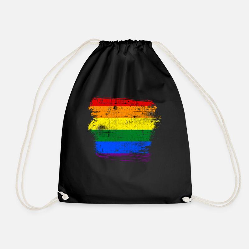 LGBT Regenbogenfahne - Turnbeutel - Schwarz