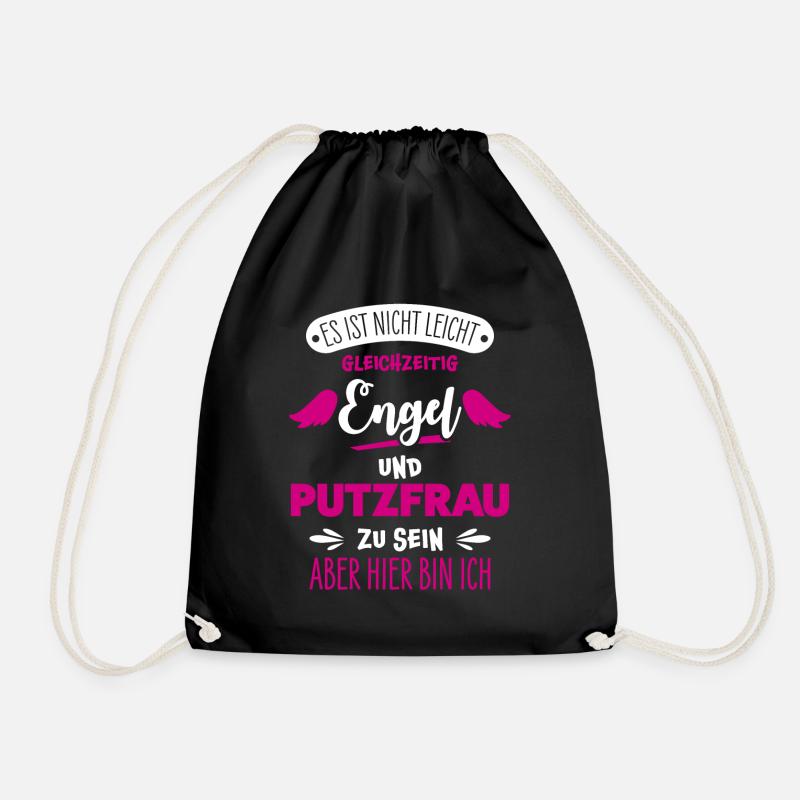 Putzfrau lustig - Turnbeutel - Schwarz