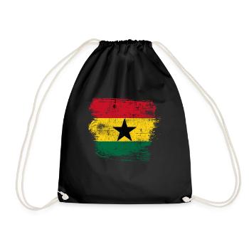 Ghana Flag - Drawstring Bag - black - Front