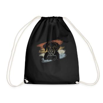Labrador Dog - Drawstring Bag - black - Front