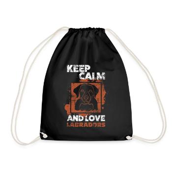 Labrador - Drawstring Bag - black - Front