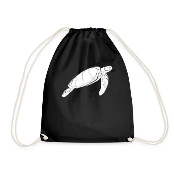 Turtle - Drawstring Bag - black - Front