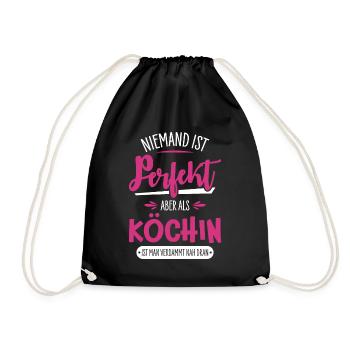 Köchin - Turnbeutel - Schwarz - Vorne
