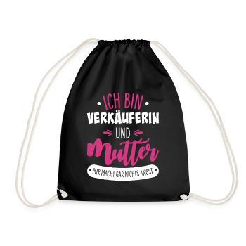 Verkäuferin Mutter - Turnbeutel - Schwarz - Vorne