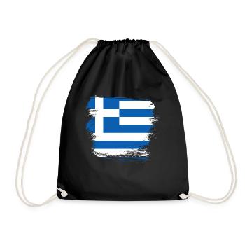 Greece Flag - Drawstring Bag - black - Front