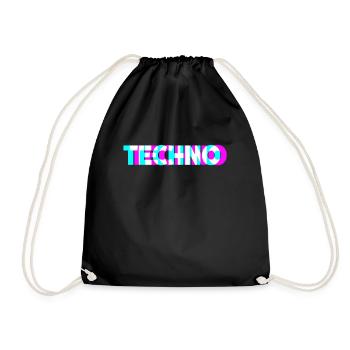 Techno - Drawstring Bag - black - Front
