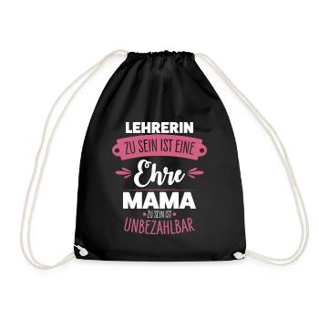 Lehrerin Mama - Turnbeutel - Schwarz - Vorne