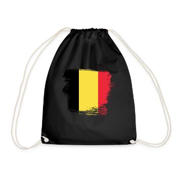 Belgium Flag - Drawstring Bag - black - Front