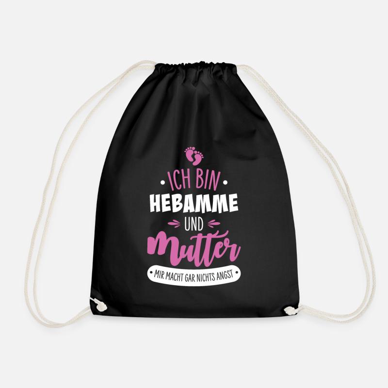 Hebamme Mutter - Turnbeutel - Schwarz
