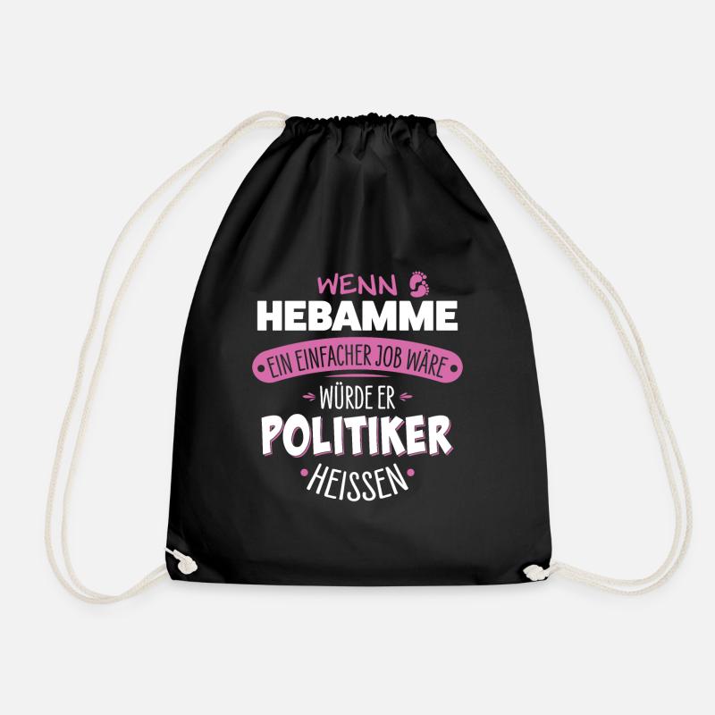 Hebamme - Turnbeutel - Schwarz