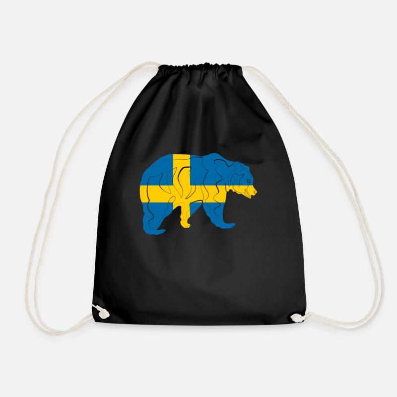 Schweden - Turnbeutel - Schwarz