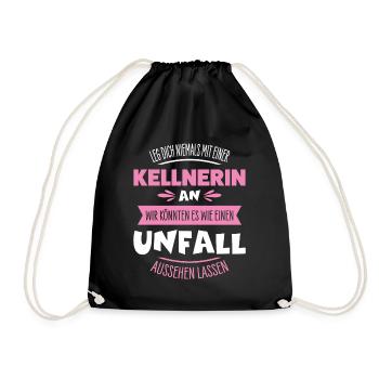Kellnerin - Turnbeutel - Schwarz - Vorne