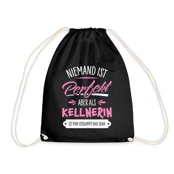 Kellnerin - Turnbeutel - Schwarz - Vorne